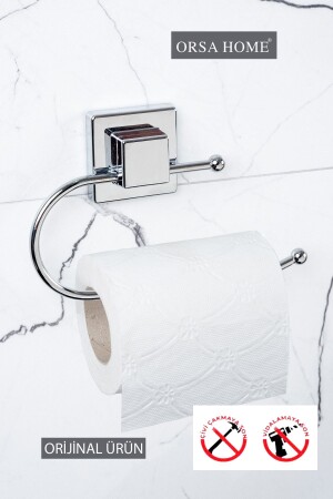 603 Square Adhesive Paper Holder Chrome - Orsa Home