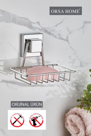 605 Chrome Square Strong Adhesive Soap Dish - ORSA HOME