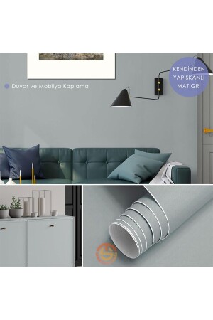 60cm×100cm Self Adhesive Matte Gray Wallpaper Kitchen Cabinet Table Covering - Technosmart