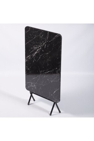 60x90 Black Marble Patterned Folding Table Breakfast Kitchen Table 1120 - Eportatif