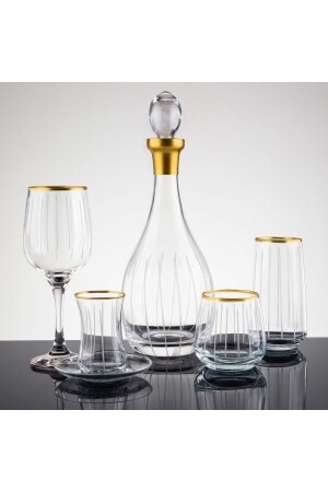 61 Pieces 12 Persons Stick Gold Hand Decorated Cut Glass Water Set??????? - sudeka