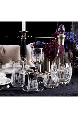 61 Pieces Olympos Silver Glass Water Set for 12 People P196S1860 - sudeka