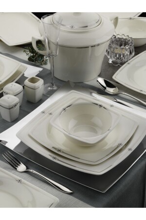 62 Piece Bonamore Dinner Set 10605 BNMR62YT1060520 - Kütahya Porselen