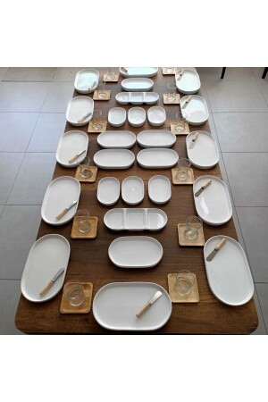 62 Pieces Oval Chef Breakfast Set for 12 People Mkt121 MKT121 - Bibuevim
