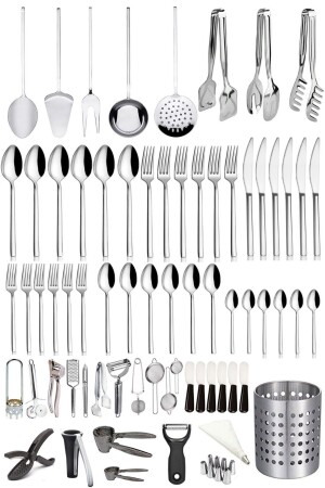 68 Pieces Luxury Steel Tableware Kitchenware Set Kitchen Necessities Set Fork Spoon Service Presentation Products LGY-00119 - LaGabya