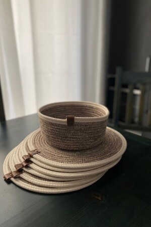 MNZ-6- Piece Wicker Plate Placemat Plate Coaster 31 سم + 1 سلة خبز 18 سم - Miss Juli