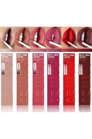 6lı Matte Beauty Islak Ruj Seti A Serisi Waterproof - Rowenarose