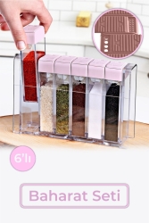 6'lı Stantlı Kapaklı Baharatlık No Coller NDY-EP-700 - Nandy Home