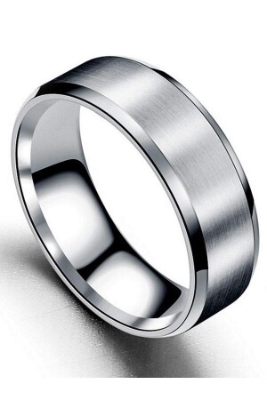 6mm Köşeli Düz Model Unisex Kadın Erkek Çelik Alyans Yüzük Cl30 - Takı Dükkanı