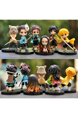 6pcs Japan Anime Demon Slayer Kimetsu Yaiba Kamado Tanjirou Nezuko Agatsuma Figure Collectible - Anime