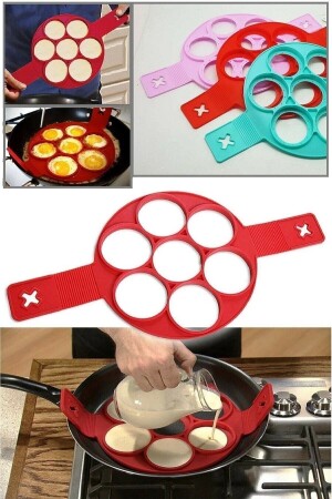 7 Cavity Silicone Pancake Egg Mold Round Compartment Crepe Cooking Apparatus - Cagla Homes