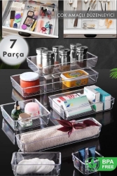 7 Parça Çekmece Içi Düzenleyici Organizer Şeffaf AES-120-DZN - AES HOME