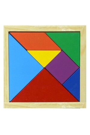 7 Parça Eğitici Renkli Ahşap Orta Boy Tangram Akıl Zeka Mantık Ve Strateji Oyunu - Akropolis