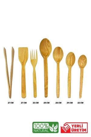 7 Piece Boxwood Spoon - Wooden Spatula Wooden Spoon Tongs - Luxury Set YNGNŞMŞRKPÇDRN813454 - Kitchen Mania