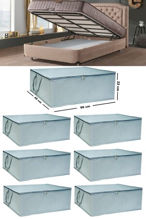 7 Pieces - Sofa Bed Base Type Storage Storage Storage Storage Bag Under Base 65 X 45 X 22 Cm EKİCİHOME0005-7 - Ekici home textile