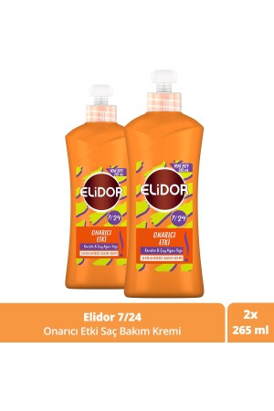 7-24 Şekillendirici Saç Bakım Kremi Onarıcı Etki Keratin & Çay Ağacı Yağı 265 ml X2 Adet - Elidor