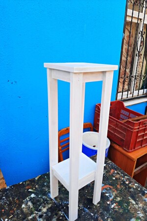 70cm 2 Tiers Wooden White Side Table, Plant Stand, Space Saving Organizer 2 Tiers Organizer - Alyones