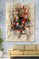70x100 Farben Surreales künstlerisches Leinwandgemälde HDKV081398w - Hediyeler Kapında