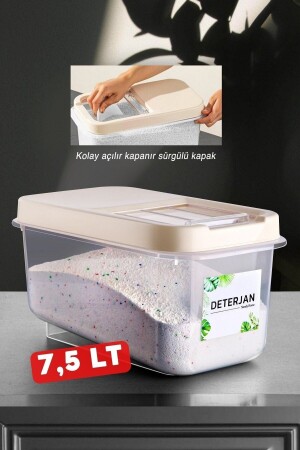 7,5 l Multibox Waschmittel-Aufbewahrungsbox mit leicht verschiebbarem Deckel NDY-AY-00764TD - Nandy Home