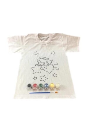 8-9 Years Old T-Shirt Painting Set + Fabric Painting + Angel Girl Patterned 0jat0196-3 - Joy and Toys