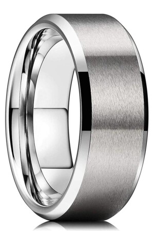 8 Mm Köşeli Düz Model Unisex Kadın Erkek Çelik Alyans Yüzük Cl31 - Takı Dükkanı