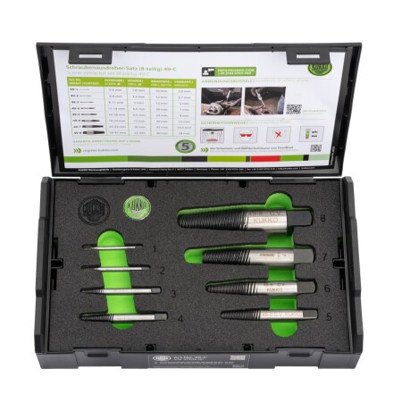 8-piece broken screw extractor set KUKKO 49 ser. - Kukko