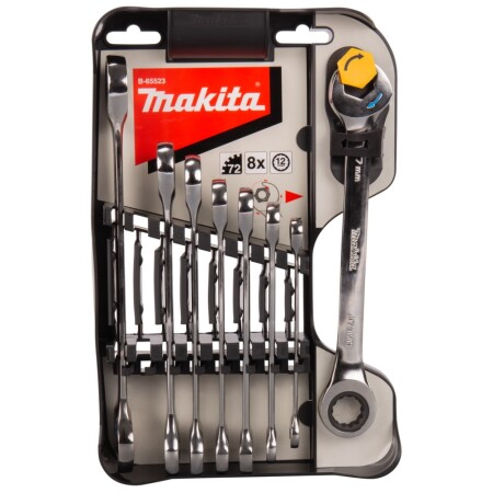 8-piece combination ratchet wrench set MAKITA B-65523 - Makita Accessories