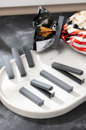 8-Piece Practical Bag Clips Anthracite (4 LARGE 4 SMALL SIZE) - Kate Home