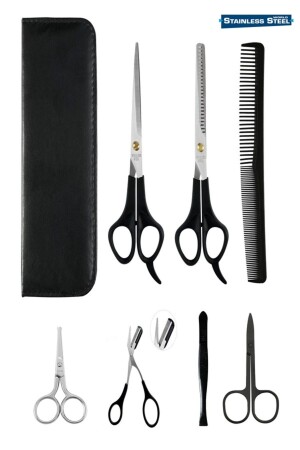 8 Piece Professional Hair Beard Barber Set Home Shaving Set with Leather Bag - Uniquem