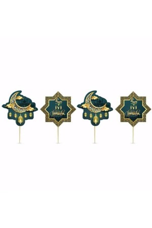 8-Piece Toothpicks with Happy Holidays Written Ramadan Feast Cupcake Capsule Cocktail Toothpicks Religious Islamic Ornament HAPPY HOLIDAYSCONCEPTTHZR - Huzur Party Store