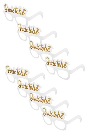 8 Pieces Bride Concept Glasses Gold Bride To Be Written White Bachelorette Party Glasses - Patladı Gitti