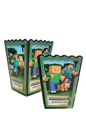8 Pieces Minecraft Corn Treat Box Birthday Party Supplies - Parti Dolabı