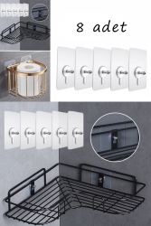 8 Pieces of Strong Adhesive Without Drilling the Wall, Leaves No Trace, Transparent Screw, Water-Resistant Table Hanger SKZ087-440 - Sekiz8