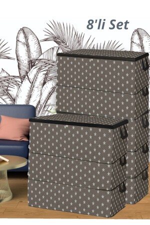 8 Pieces Sofa Bed Base Type Pillow Clothes Storage Storage Bag-Base Organizer Bag with Stars 64x45x22 Cm - Helen's Home