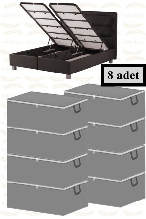 8 Pieces Under Base Sofa Bed Type Storage Bag 60x40x22(ANTHRACITE) - Nutex