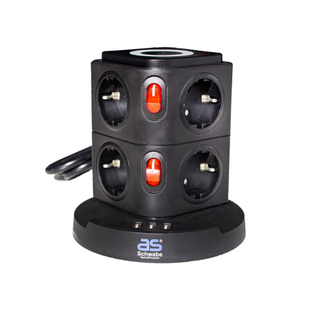 8-socket power strip with wireless charging station AS-SCHWABE - AS-Schwabe