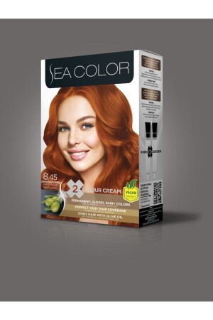 8/45 Zimt-Kupfer-Creme-Haarfärbemittel, 2 Tuben - Sea Color