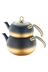 8210 Granit Küre Çaydanlık L Boy Cam Kapak-gold OMS8210GOLDL - Oms