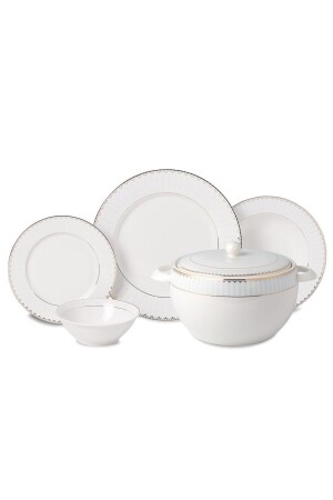 8369 Perla Collection Blue 60 Piece Round Dinner Set for 12 People 03KRK A8369 - KORKMAZ