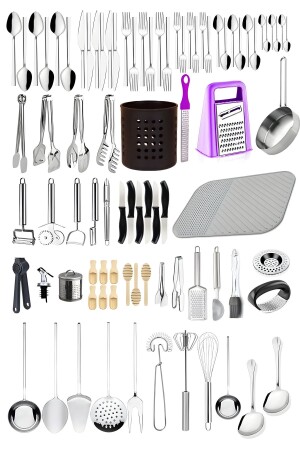 86 Pieces Fork, Spoon, Knife Dinner Set, Special Daily and Everyday Dinner Set, Everything for Your Dowry T34343243412412111111111110 - Homerest
