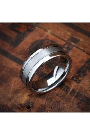 8mm Men's Silver Wedding Ring - Deren Gümüş