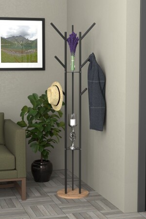 9 Hangers Coat Rack - Clothes Hanger with Atlantic Pine Top - Retodesign