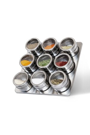 9-Piece Tabletop Magnetic Stainless Steel Spice Jar Set Cin220x ehy-cin220x - Weather Forecast