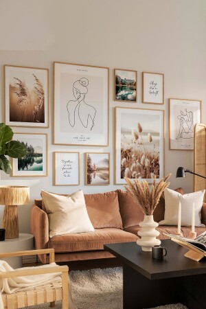 9 Piece Wooden Frame Look MDF Table Set - Artavessa Gift&Home