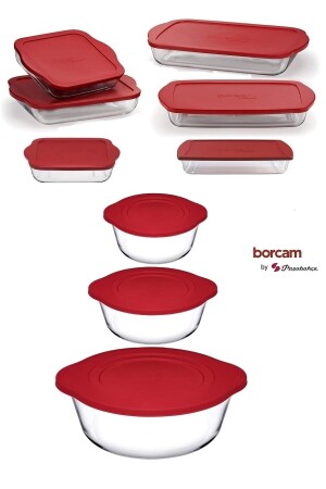9 Pieces Dowry Set with Pyrex Lid 59001-59123-59133-59006-59124-59034-59024-59864-59854 - Paşabahçe