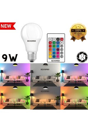 مـنـز-9ـو RGB LED بـولب لون تغيير البـولب عن بعد - Revopro