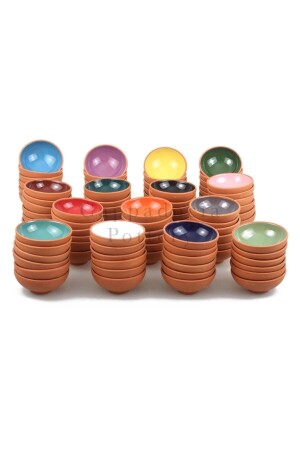 90 Adet 8cm 15 Renk Toprak Çömlek Kase Takımı Çok Amaçlı Kullanım TOPRAK_KASE_TOPTAN_004 - Cappadocia Pottery