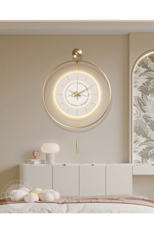 90 cm Timelles LOVE GOLD LED Duvar Saati Serisi , Modern Dekoratif Metal Kristal Cam Duvar Saati love90gold - MetaQuartz Aksesuar
