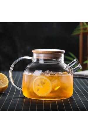 900 ml Heat Resistant Glass Herbal Tea Infuser Glass Jug with Bamboo Lid - Morponi