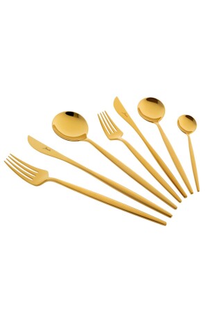 9000 Titanyum Gold 84 Parça 12 Kişilik Çatal Kaşık Bıçak Seti 500.01.01.6387 - Jumbo